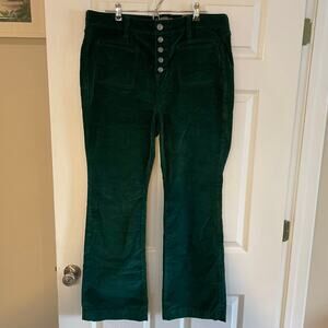 Torrid Pants Womens 16 R Green Corduroy Button Fly Slim Boot High Rise NWT